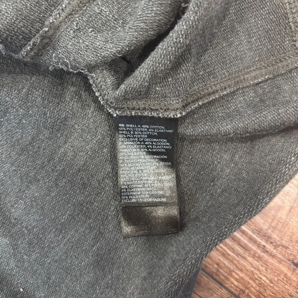 The North Face Terry Long Sleeve Henley Shirt Dark Gray Pullover Mens Sz L Large